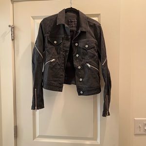 AllSaints Denim Jacket with zippers Black Size 6
